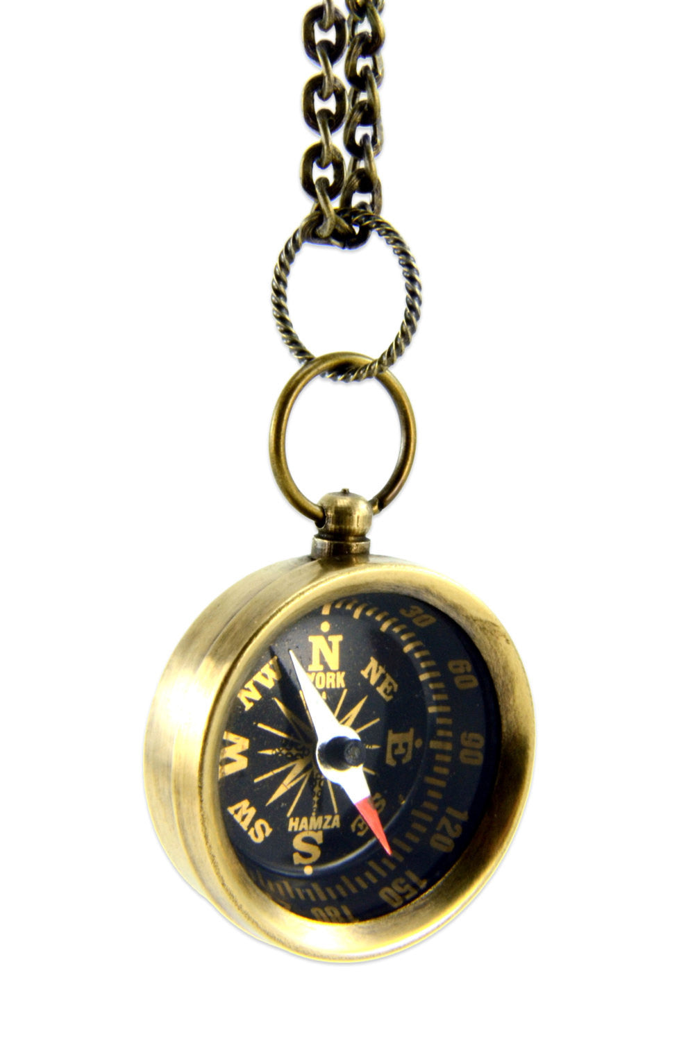 MINIATURE BLACK COMPASS PENDANT NECKLACE - Inspiratek